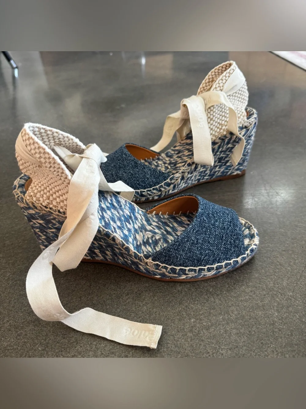 Chloe Pia ankle-wrap wedge espadrilles